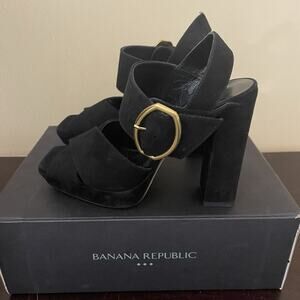 Banana Republic Suede Block Heel Sandals Size 7